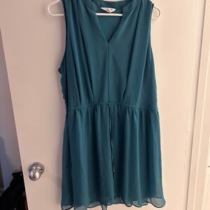Nine West Teal Sleeveless V-Neck Dress